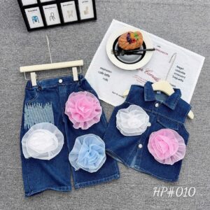 Demin jeans rose set